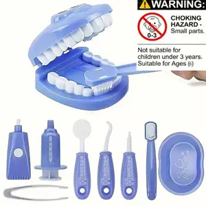 9-Piece Dentist Toy Set, Kids Pretend Play Toothbrush Practice, Oral Care Model Kit, Educational Dental Toys, Cleaning Playset for Children