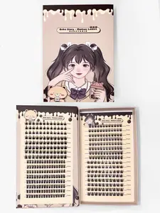 Manhua Manga Lash Clusters Book 400+ Pieces thin band for lash extensions Eyelashes Lightweight Eyelashes Extensions Makeup Synthetic false eyelash