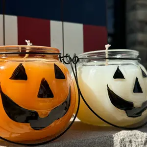 Silk & Wick Jack O Lantern Halloween 12 OZ Pumpkin-Shaped Candle with 13 Unique Scents - Aroma black natural soy candles pumkin waxmelts for Decor Fragrance