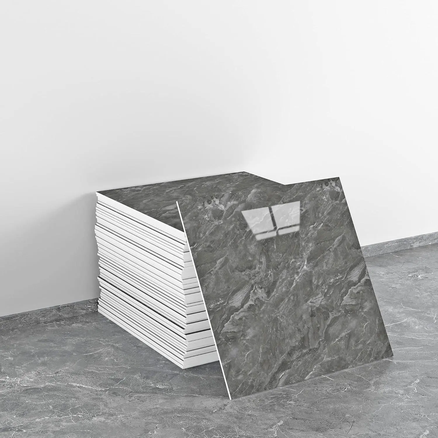 20 pieces of marble splash-proof Heavy Duty Marble Look PVC material shower wall panels, bathroom splash-proof tiles, tiled wall suitable for bedrooms and kitchens. Durable PVC Construction 11.8"x11.8"