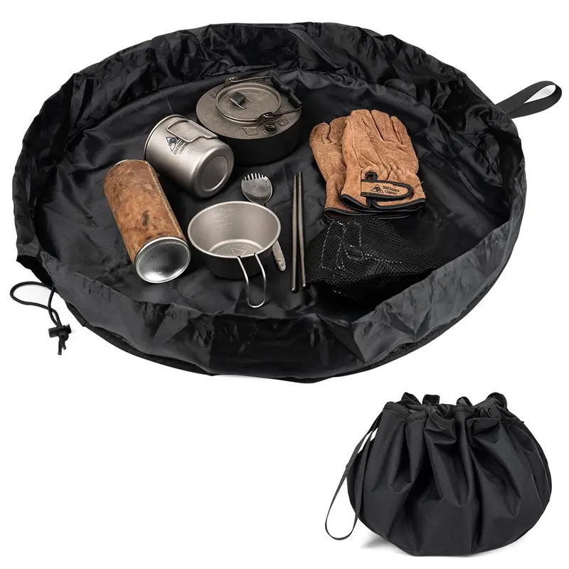 OneTigris Portable Foldable Tool Bag Organizer,Portable Drawstring Bag,Storage Bag for Camping, tools, Travel, Repair, and home use, 23 inch, Black dealsforyoudays