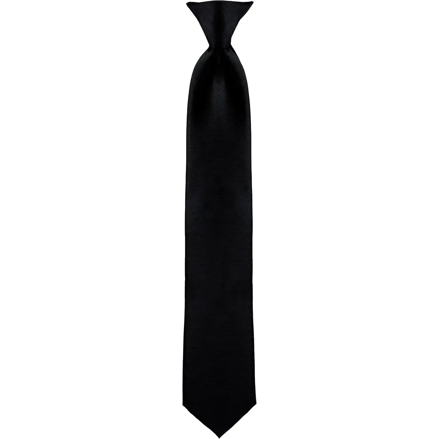 Men's Premium Clip-On Black Necktie - Solid Color Formal Fashion Accessory for Men, Clothes, Birthday, Ceremony
