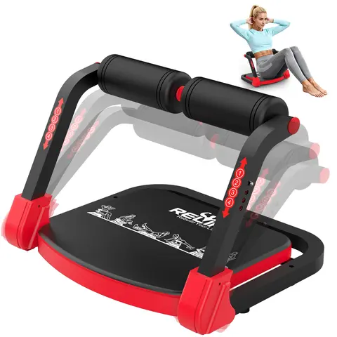 RELIFE Adjustable Ab Trainer Machine - Steel Frame Abdomen Workout Equipment, Compact Foldable Multifunctional Automatic Rebound Aid, Small-Space Fit Core Workout Home Gym Exercise Board