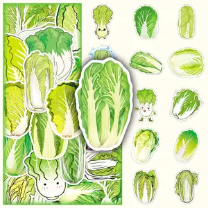 50 pieces of cabbage cartoon cute vegetable graffiti decoration DIY handbook phone case luggage material stickers