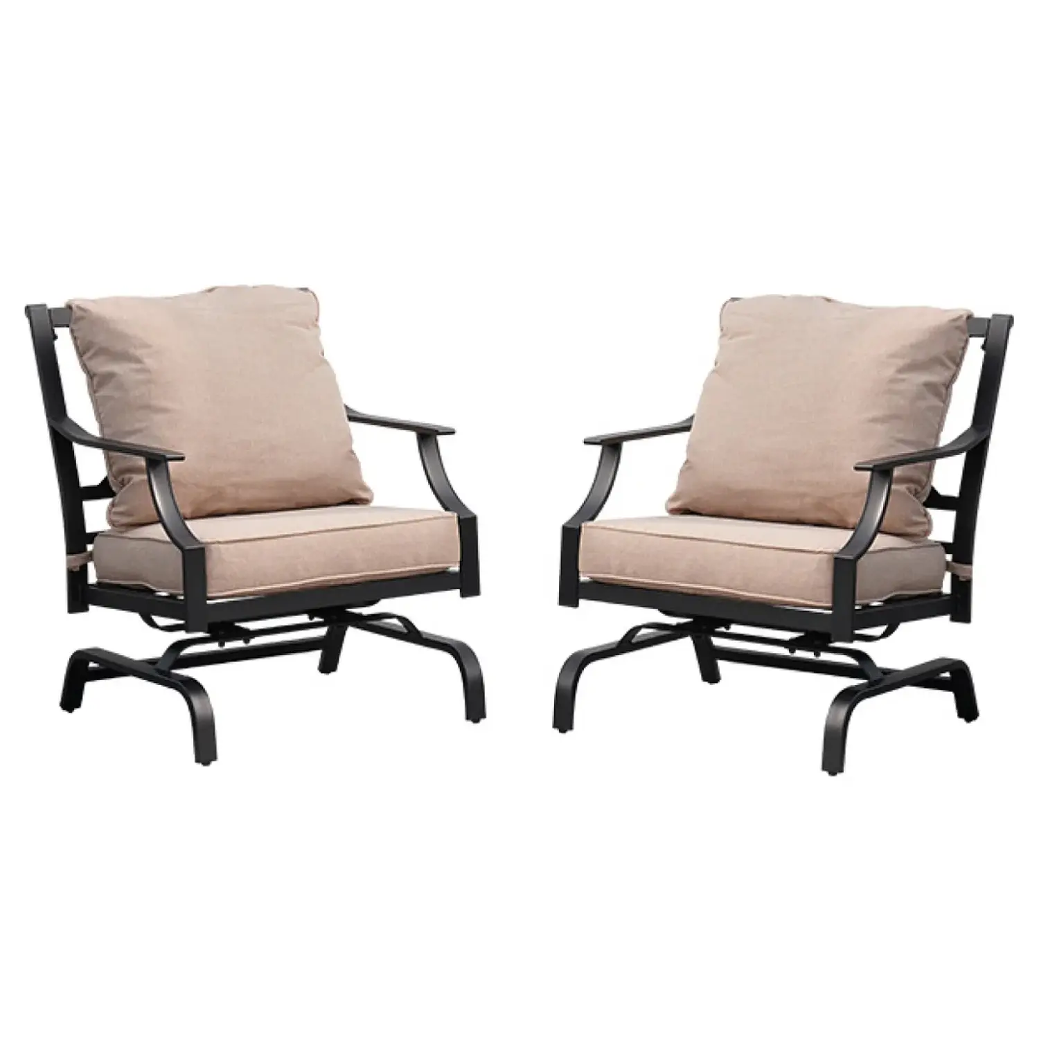 GRAND PATIO Metal Folding Seating Chairs (Set of 2) - Patio Rocking Chairs, Outdoor Furniture, Patio Outdoor Furniture