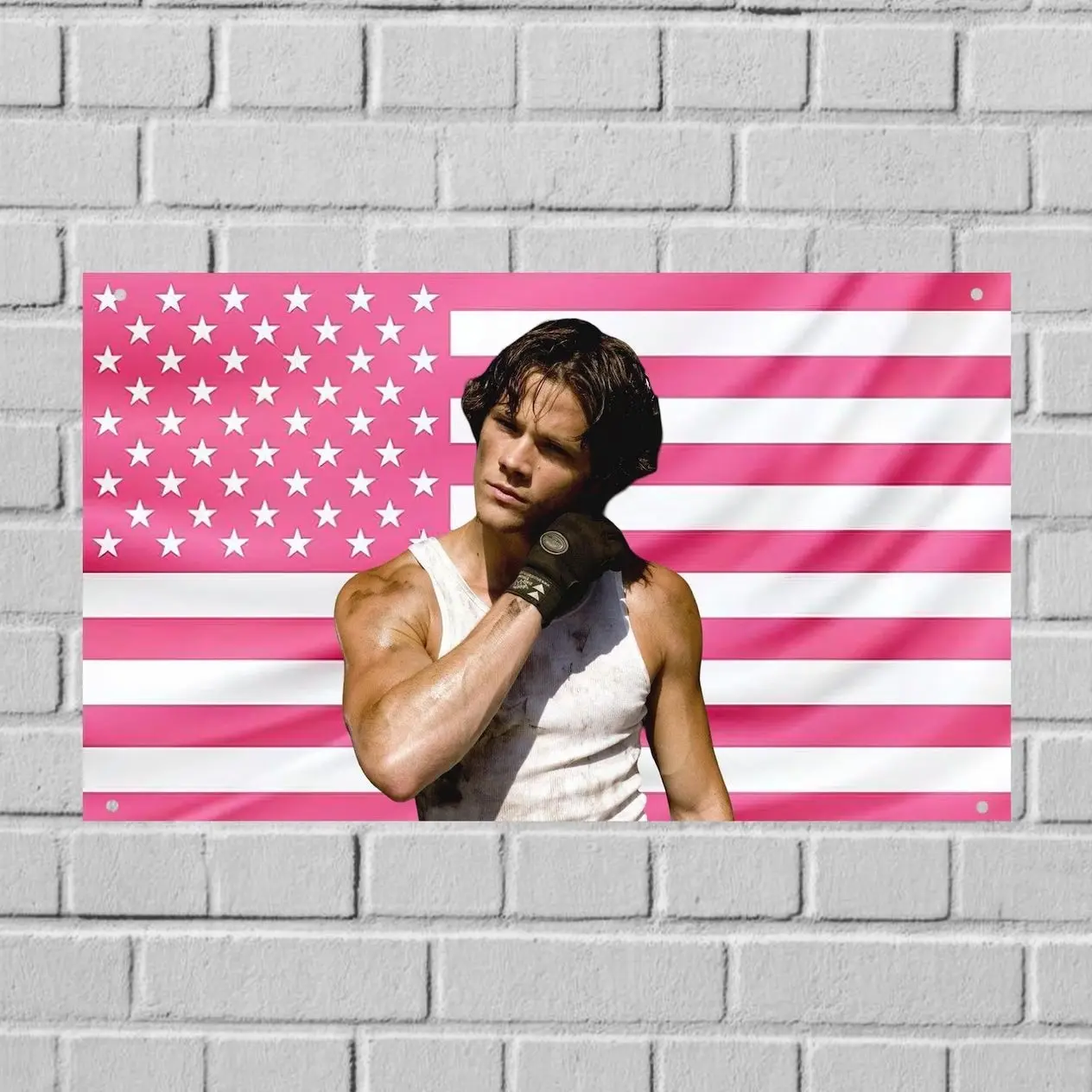 3 styles Sam Winchester Pink US Wall Tapestry Flag, Hunter Wall Art, Pink American Flag Bedroom Decor, TV Fan Banner