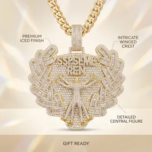 Custom Self-Made Boss Pendant, Iced Out Personalized Text, Yellow Gold Hip Hop Chain, Ace Of Spades Medallion with 4mm Twisted Rope Chain