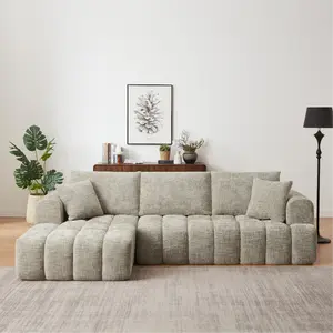 Oversized Chenille L-Shape Sectional Sofa Modern Comfy Luxury Couch for Living Room & Apartment No Assembly Needed boneless couch