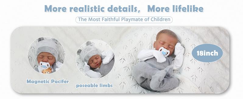 [WOOROY] Reborn Baby Doll New Released - 18 In Real Life Baby Doll African American Black & Brown Skin Boy, Lifelike Realistic Newborn Baby Doll with Soft Cloth Body, Birthday & Christmas Gift Set with Accessories for Kids Aged 3+ girl toy