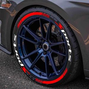 car wheel sticker, 1 set 3d thicken waterproof universal wheel decal for 2 tire, car exterior decoration accessories for motorcycle vehicle, rims, automotive, racing, car accessory