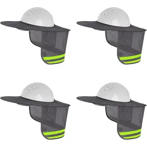 Hard Hat Sunshield with Reflective Strip – Full Brim Neck Sun Shade for Safety & Cooling