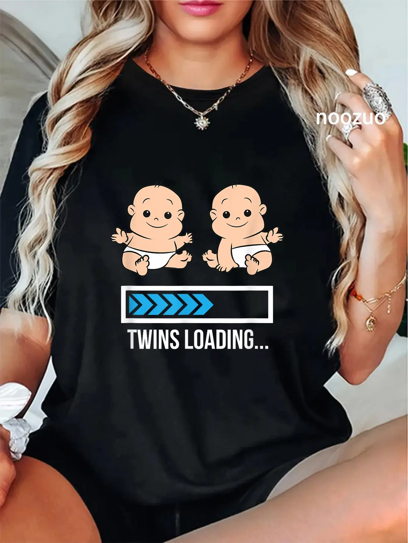 100% Cotton Unisex Mom Of Twin Pregnancy Twins Are Loading Pregnant With Twins T-Shirt