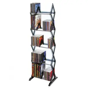 Foldable Organiser Fixed Display Shelf in Anthracite Grey for Books