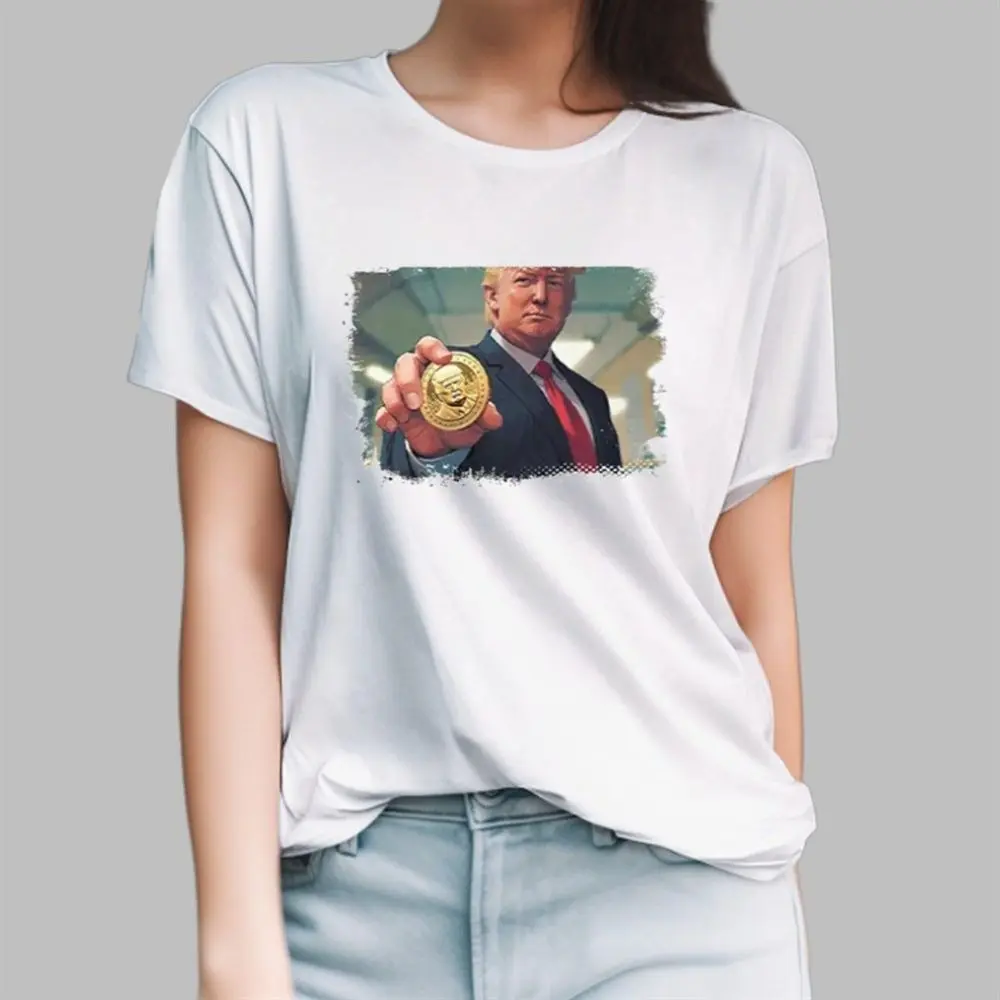 Trump Meme Crypto Coin Shirt, Donald Trump merch, MAGA graphic tee, Make America Great Again , Meme Culture Apparel, Casual Style,  Gift For Her, Gift For Him, Crewneck TShirt, Trending Shirt, Unisex Tshirt