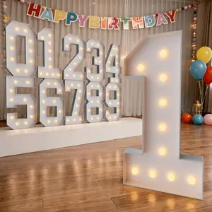 4 Feet Tall Light Up Number 1, Large 4FT Light Up Numbers for Birthday Wedding Baby Shower Graduation Party Decoration, Assembly Needed