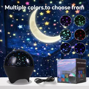 Creative Star Moon Projection Lamp, Galaxy Ceiling Projector, Atmosphere Decor Light, USB Party Lamp, Romantic LED Table Lamp