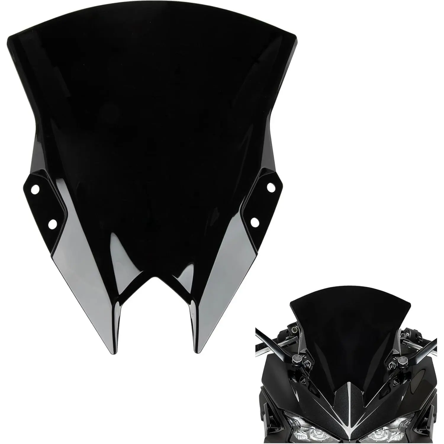 Windshield Windscreen Double Bubble for Kawasaki NINJA 500 SE 2024 2025 Ninja 500 EX500 24 25 Wind Deflectors Protector Black