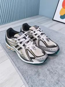 Deconstructed Vintage Silver Color Dad Shoes, Unisex Mesh Sport Sneakers, Low Top Textile Upper, Rubber Sole, Casual All Seasons Footwear