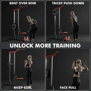 LAT Pulldown Machine, LAT Row Cable Machine with Leg Hold Down Attachment, LAT Tower with Cable Row Attachment, Cable Machine Home Gym