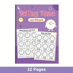 Time Table Practice Book, Learn Reading Analog and Digital Clocks, Colorful Clock Faces, Kindergarten Grade 1 Math Activity