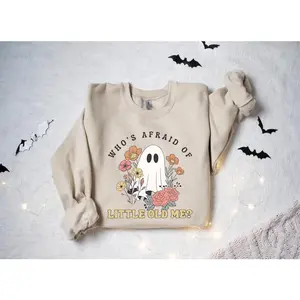 Halloween Whos Afraid Of Little Old Me Ghost Shirt, Funny Halloween Shirt, Crewneck, Boo Tee, Spooky Ghost Shirt, Halloween Gift SP