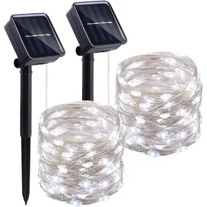 Solar String Lights Outdoor 33FT 100LED Copper Wire Fairy Lights Decoration for Wedding Party Yard Tree Garden Patio Christmas