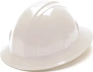 Pyramex SL Series Full Brim Hard Hat HP24110 White Full Brim Style 4-Point Ratch