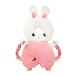 Baby Head Protection Backpack, Walker Head Protector Toddler, Adjustable Baby Head Protection Backpack Wear Safety Pad, Soft & Comfortable (Pink Rabbit)