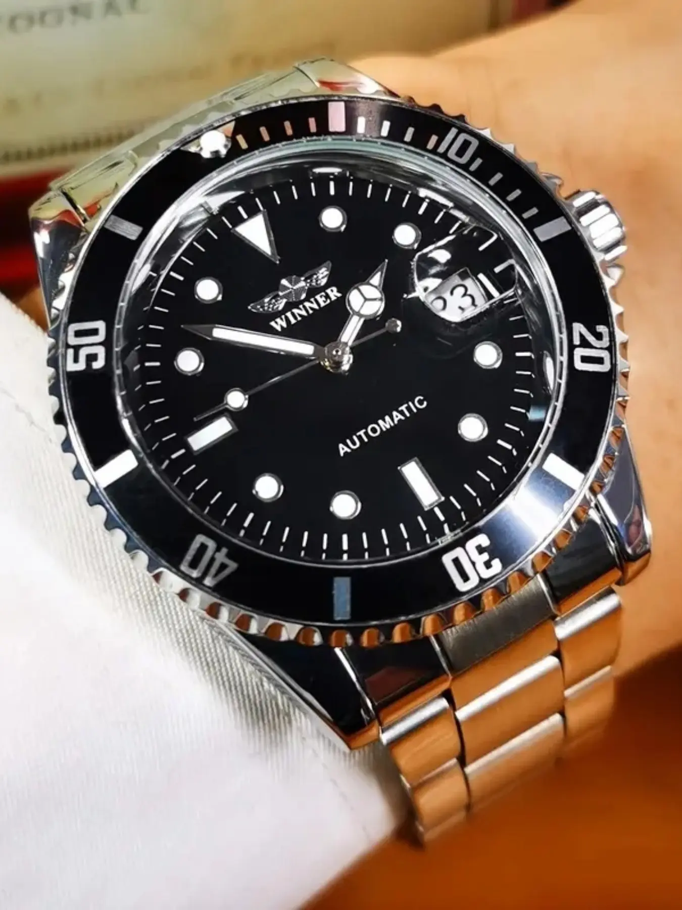 Classic Business Men's Automatic Mechanical Watch Analog Watches Luminous Fashionable Dial Rotating bezel Luxury Brand Stainless Steel Strap Casual Business Wristwatch Fashion Casual Men's Watch New Year Celebration Birthday Gift