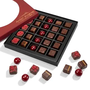 Andy Anand Luxury Gluten-Free Vegan Dark Chocolate Truffles Praline Collection – 25 Pcs Gift Box for Holidays & Special Occasions, Made with 60% Chocolate (Cocoa Butter)