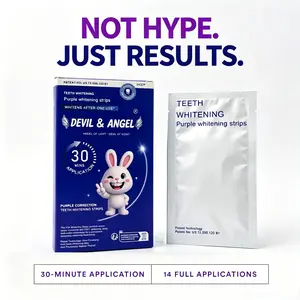 Purple Teeth Whitening Strips,Purple Tooth Whitening, Tooth Stain Treatment, Combining Whitening and Colour Correction,Peroxide-Free