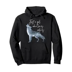 Men's Hoodies Men'S Hoodie Wolf Hoodie for s Women - Just a Who Loves Wolves Pullover Hoodie