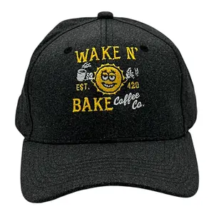 Wake N Bake Coffee Co Hat Funny Sarcastic 420 Coffee Graphic Novelty Cap Funny Hats 420  Funny Coffee  Novelty Caps for Men Black - Standard
