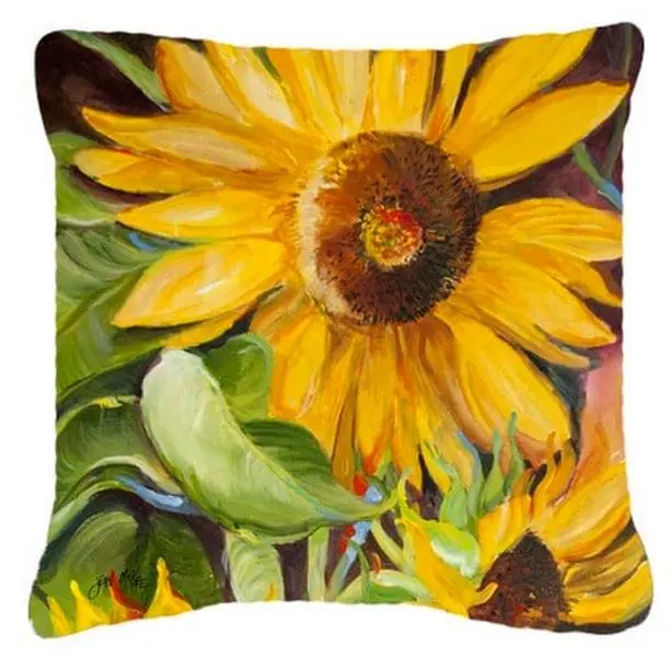 Sunflowers Canvas Fabric Indoor Outdoor Decorative Pillow for Outdoor Sofas, Furniture Use, Indoor Outdoor Decorative Pillows