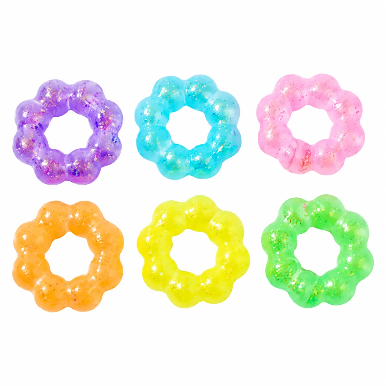 Glitter Squishy Bracelet Fidget Toy, Stretchy Sensory Bracelet for Kids & Adults, Cute Kawaii Bubble Wristband Random Color