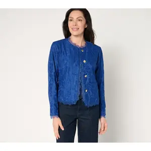 BEAUTIFUL by Lawrence Zarian Button Front Knit Lace Lady Jacket