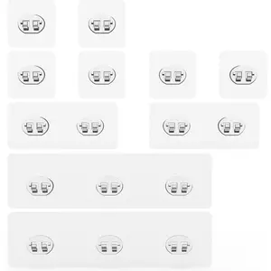 Shower Caddy Adhesive Replacement Stickers, Shower Organizer Adhesive Replacement, Assorted Wire Hook 10 Pack