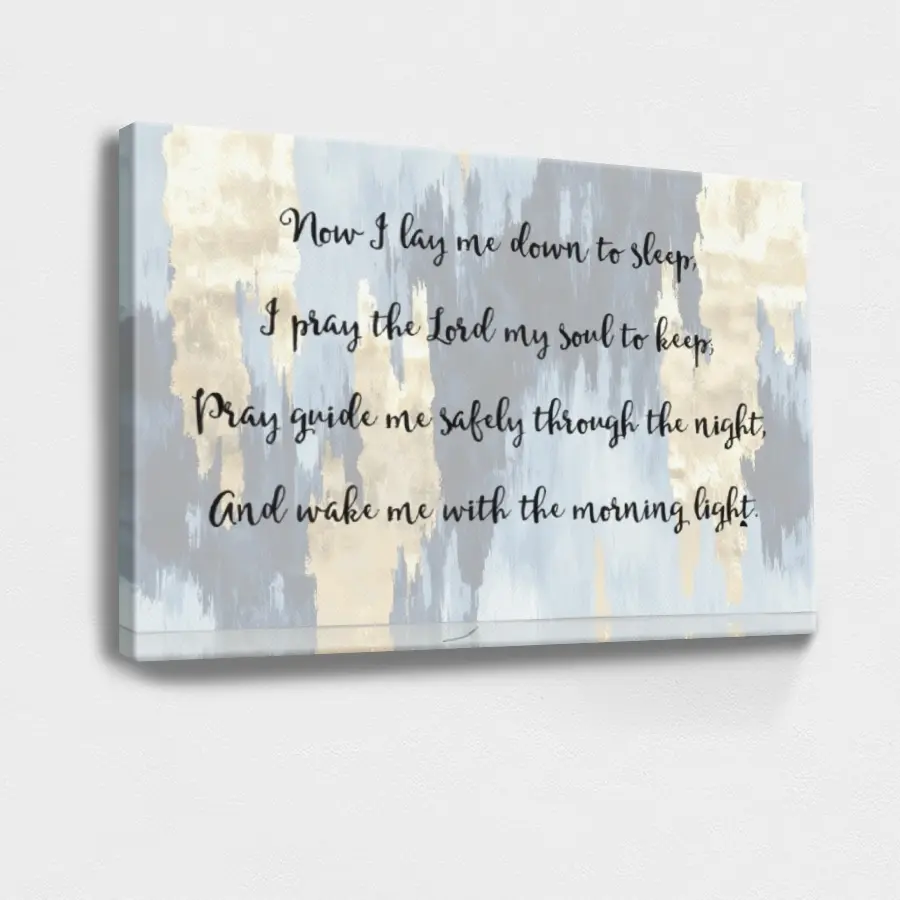 2025 Fall Wall Art, Inspirational Wall Art, Motivational Quote Now I Lay Me Down To Sleep, Vintage, Classic, Minimalist Style, Wall Decor Poster for Room, Wood Framed Canvas Painting Photo Ornaments Artist Gifts 1pc
