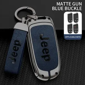 Jeep Grand Cherokee Wrangler JK Renegade Patriot Commander Compass Gladiator Wagoneer Car Alloy Key Case Key Bag Shell Key Chain