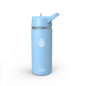 Clearly Filtered 16oz Kids Stainless Steel Filtered Water Bottle Insulated Portable Drinkware with 24 Hours Cold Retention & Double-Wall Insulation for School & Travel Tumbler Flasks