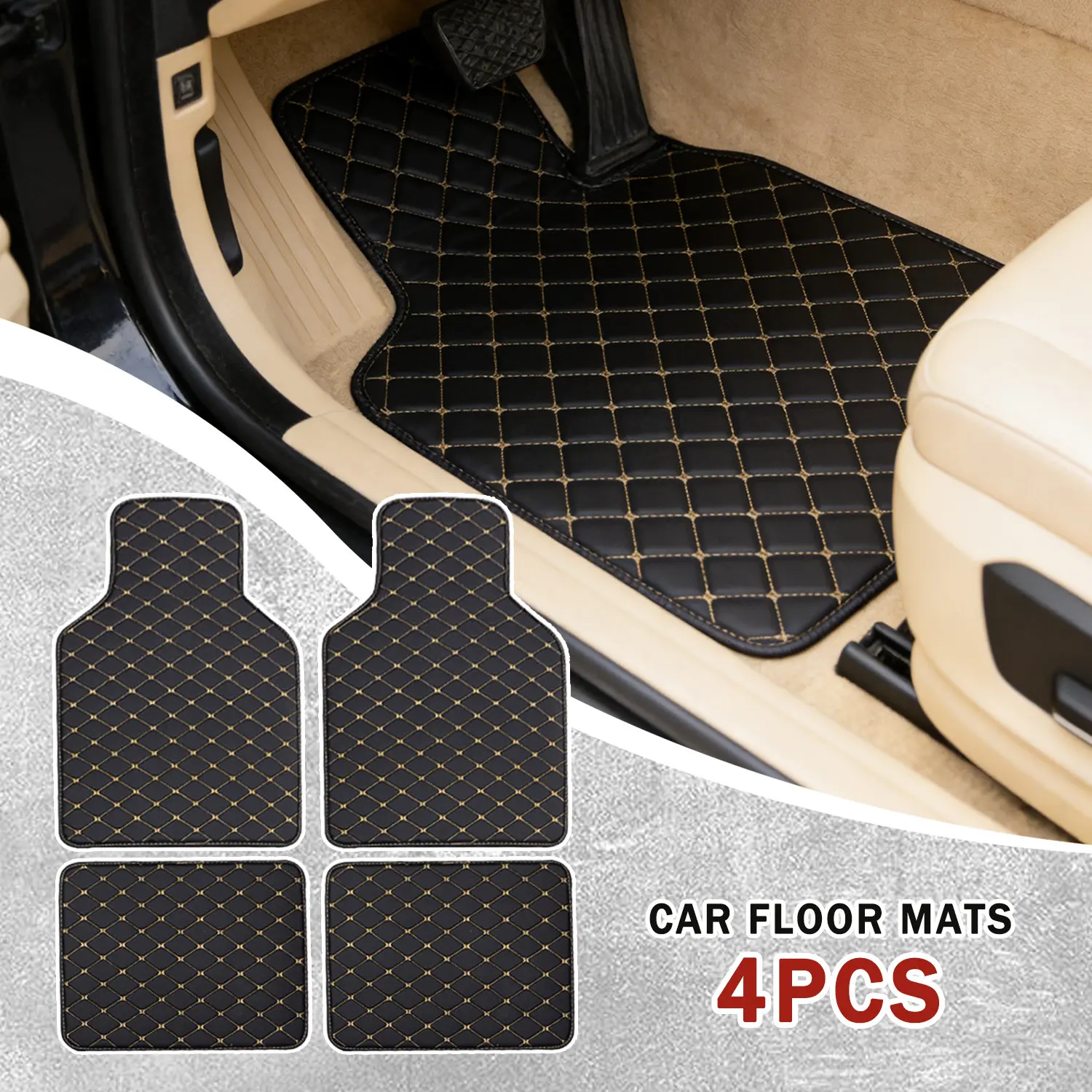 Universal Car Floor Mats Non slip and Wear resistant Waterproof and Easy To Clean Provide All weather Protection Interior Protection Accessories Suitable for Most Models of Car Floor Mats