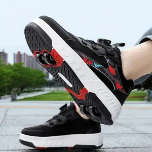 Cool casual low-top roller skate shoes for boys, breathable lightweight non-slip roller skate shoes for indoor and outdoor use, spring and autumn