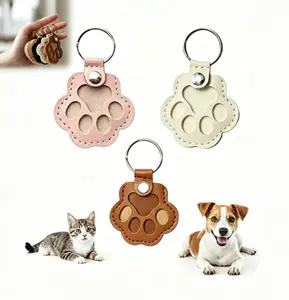 Pet Memorial Gifts for Cat Dog Cute Leather Paw Keychain Pet Hair Keepsake Keyring for Bag Purse Paw Charm Key Holder