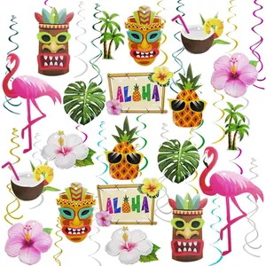 Hawaiian Luau Party  Decorations,30 Set Aloha Party  Swirl Ceiling Decorations for Summer Tropical Beach Birthday Party Supplies