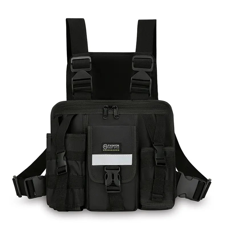 Men's Multi-Pocket Tactical Chest Bag - Street, Casual Outdoor Sports Camping Bag with Durable Materials, Ergonomic Build, Portable Personalized Design