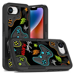 Gaming Controller Best Palyer Gamer Design Shock-Absorption Hard PC and Inner Silicone Hybrid Dual Layer Armor Defender Case for iPhone 16E and iphone 17E