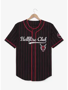 Hellfire Club Fitted Baseball Jersey Sports Mesh Fabric Lightweight Breathable Moisture-Wicking Unisex Fit XS to 5XL