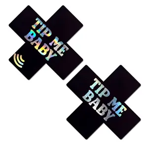 Tip Me Baby Holographic X Smart NFC Pasties | Tap to Tip, Follow & Share Links Instantly
