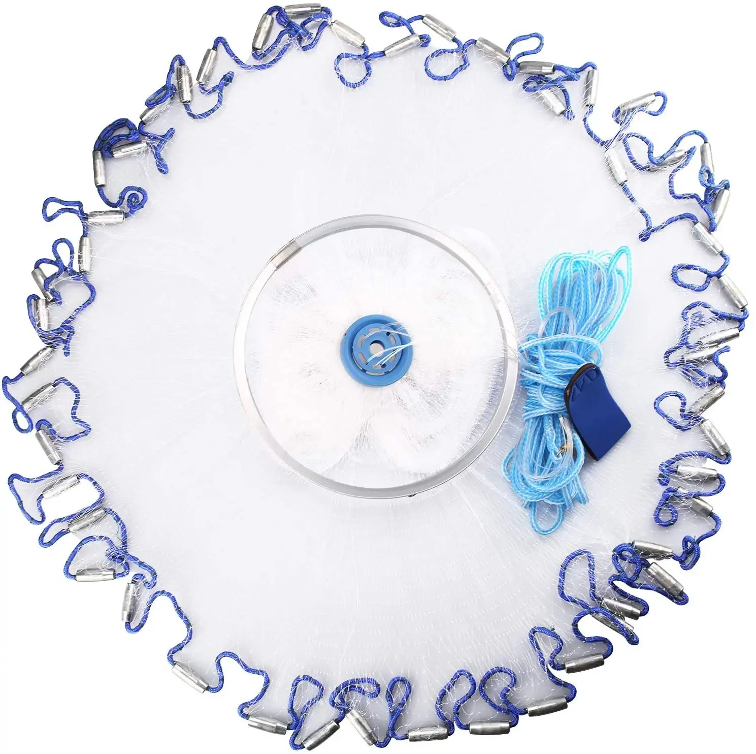 6-16FT Bait Trap Fishing Cast Net with Aluminum Ring Easy Throw for Beginners