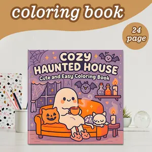 Comfort Ghost Coloring Book, Doodle Books, 24 Bold Stress-Relief Designs, 7.9in X 7.9in Perfect Size, Thick Paper, Cute Hand-Drawn Original Art, Gift for Adults Kids Teens